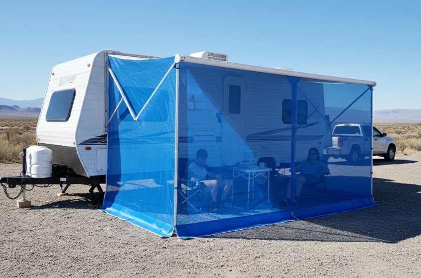 רשת הצללה לקרוואן